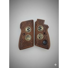 Beretta Mod 70 Düğmeli Beretta Tek Düğmeli Beretta Kabze Ahşap Lazer Işlemeli Logoludur