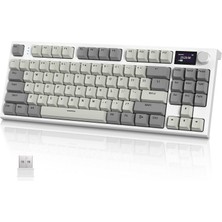 Brf RK86 Kablosuz Mekanik Klavye, Gaming Klavye Conta Montajlı, 3 Mod (2.4ghz/bluetooth/type C) Apex Pro Tkl Rgb 75% Oyuncu Klavyesi, Tft Renkli Ekran, Topuz, Hot Swappable Doğrusal Anahtar