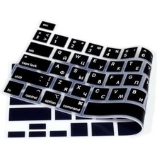 Brf Pro Klavye Koruyucu Rusça Us Enter Uyumlu Ince Silikon Bar 13 M1-M2 ve 16 Inç Modeller Için Toz ve Sıvı Koruma Siyah