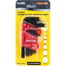 Buğz Edoni 120 mm 10 Parça Alyan Seti Siyah