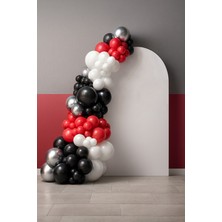 Balonsan Balon Seti 95 Adet ( Siyah-Kırmızı-Beyaz-Krom Gümüş)