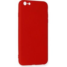 Marsilyan iPhone 6 Plus Kılıf Nano Içi Kadife Silikon - Kırmızı