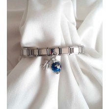 Normadia Çelik Dünya ve Uçak Temalı Seyahat Tutkunu Charm Bileklik