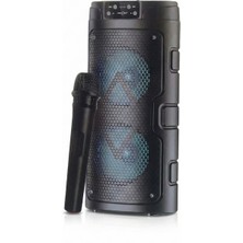 Başkenttekno 1926 Kablosuz Mikrofonlu Rgb Ledli Usb/tf/radyolu Taşınabilir Bluetooth Hoparlör Parti Speaker