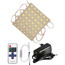 Powerr Led Aydınlatma 20 Adet 12 Volt 6 Watt 6 Lensli 6500K Beyaz 3030 Smd LED Modül 12A Tek Renk Rf Dimmer 3A Priz Tipi Adaptör Set