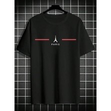 Amor Man Büyük Beden Özel Tasarım Paris Baskılı %100 Pamuk Ter Tutmayan Battal Erkek T-Shırt