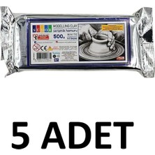 Mçb Group Beyaz Kil Hamuru 500 gr x 5 Adet (2,5 Kg) Hava ile Kuruyan Seramik & Heykel Kili | Doğal Modelleme Hamuru