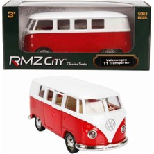 Sunman 1:32 Alman Klasikleri Serisi Die Cast Çek Bırak Model Araba - Volkwagen T1 Kırmızı