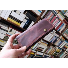 Mahfuz Crazy Gerçek Deri Tamamen El Emeği Özel Kalemleriniz Için Kalemlik Kalemkutu (8*18CM ) NLU275