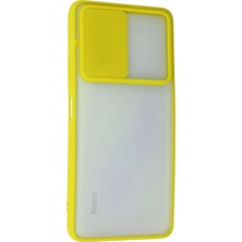 Marsilyan Xiaomi Redmi Note 10 Pro Kılıf Palm Buzlu Kamera Sürgülü Silikon - Sarı