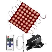 Powerr Led Aydınlatma 20 Adet 12 Volt 6 Watt 6 Lensli Kırmızı 3030 Smd LED Modül 12A Tek Renk Rf Dimmer 3A Priz Tipi Adaptör Set