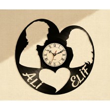 Craftverse Sevgililer Günü Hediyesi Kişiye Özel Isimli Aşık Çiftler Plak Duvar Saati