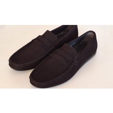 Darkwood-Erkek Loafer Günlük Ayakkabı-Natürel Nubuk Siyah