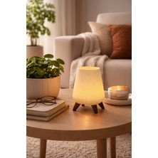 Miralux Pilli LED Mumlu Dekoratif Mini Masaüstü Lambası Beyaz Plastik Modern Tasarım 15x8 cm