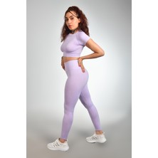 gymphoenix Milano Lila Kısa Kol Tayt Takım