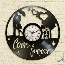 Craftverse "love Forever" Yazılı Çift Silüetli Plak Saat - Sevgililer Günü Hediyesi