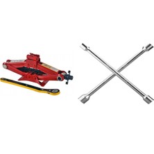 Wehhler Renault Laguna 3 2007-2008-2009-2010-2011-2012-2013-2014-2015 Yol Yardım Seti - Gerçek 1.5 Ton Kriko ve 4 Kollu Bijon Anahtarı - Paslanmaz- Eğilmez - Bükülmez