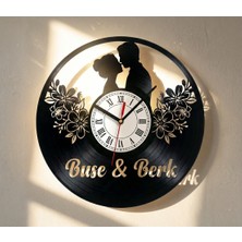 Craftverse Sevgililer Günü Özel Kişiselleştirilebilir Geri Dönüşüm Plak Duvar Saati - Romantik Hediye