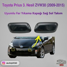 AutoPit 3D Toyota Prius 3. Nesil ZVW30 (2009–2015) Uyumlu Far Yıkama Kapağı Sağ-Sol Takım