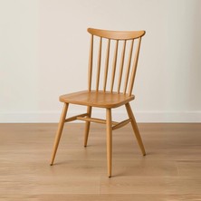 Rustik Ahşap Amerikan Retro Sandalye Cilalı