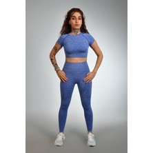 gymphoenix Milano Mavi Kısa Kol Tayt Takım