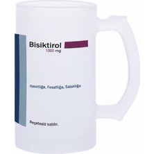 Sartre Art Bisi*ktirol Esprili Motto Baskılı Bira Bardağı 500 ml - Büyük Boy Kulplu Cam Kupa