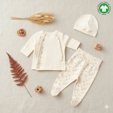 The Nest Kids Floral Bloom Premium Organik Pamuk Çiçekli Hastane Çıkış Seti