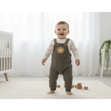 MİNİM Aslan Baskılı ve Nakışlı Baskılı Bebe Slopet Takım - Günlük - Bayramlık - Özel Gün