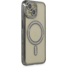 Alem Iphone 15 Kılıf Joke Simli Magneticsafe Kılıf - Gri