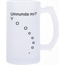 Sartre Art Umrumda Mı Yooooo  Esprili Motto Baskılı Bira Bardağı 500 ml - Büyük Boy Kulplu Cam Kupa