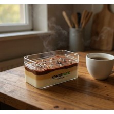 Rubikap 6'lı Tiramisu Cup 300 cc Mika Kase Plastik Şeffaf Kapaklı Sunum Kabı Tatlı & Meze ve Salata Kap