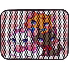 Petesia Kedi Tuvalet Önü Elekli Paspas 60X45 cm – Three Colour Desenli Kedi Kumu Tutucu