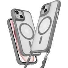 Alem Iphone 15 Plus Kılıf Enka Magsafe Silikon Kılıf - Titan Gri