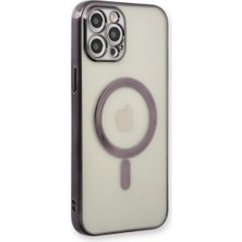 Alem Iphone 12 Pro Kılıf Magneticsafe Lazer Silikon - Siyah