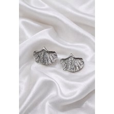 Suzi Shine Çelik Ginkgo Yaprak Küpe