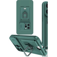 Alem Iphone 15 Pro Kılıf Zuma Kartvizitli Yüzüklü Silikon - Yeşil