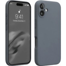 Alem Iphone 16 Plus Kılıf Nano Içi Kadife Silikon - Gri