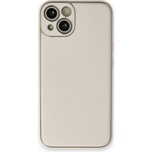 Alem Iphone 14 Plus Kılıf Coco Deri Silikon Kapak - Beyaz