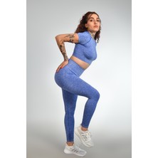 gymphoenix Milano Mavi Kısa Kol Tayt Takım