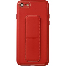 Alem Iphone 7 Kılıf Coco Deri Standlı Kapak - Kırmızı