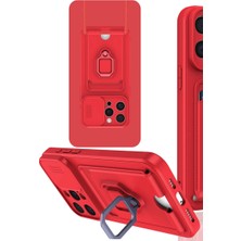 Alem Iphone 15 Pro Kılıf Zuma Kartvizitli Yüzüklü Silikon - Kırmızı