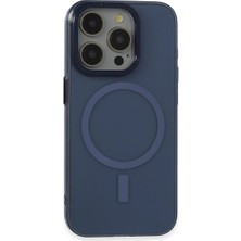 Alem Iphone 15 Pro Kılıf Anka Pc Magneticsafe Sert Metal Kapak - Lacivert