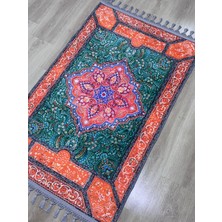 Dokuma Taban Örgü Püsküleri ve Ipek Kadar Yumuşak Yüzeyiyle Bambu Seccade Namazlık 80X125 cm Hac Ramazan  Umre Çeyiz Hediyesi