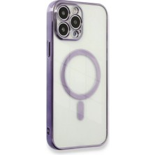 Alem Iphone 13 Pro Max Kılıf Magneticsafe Lazer Silikon - Mor