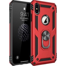 Alem Iphone Xs Max Kılıf Sofya Yüzüklü Silikon Kapak - Kırmızı