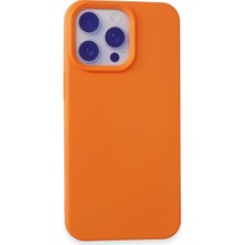 Alem Iphone 15 Pro Max Kılıf Nano Içi Kadife Silikon - Turuncu
