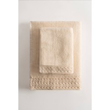 Cadeluz Lugo Pima Pamuk Krem Havlu Seti