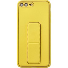 Alem Iphone 7 Plus Kılıf Coco Deri Standlı Kapak - Sarı