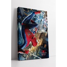 Mushen Studıo Spider-Man Şehir Savaşı Marvel Kanvas Tablo Dinamik Örümcek Adam Aksiyon Sahnesi Duvar Dekoru