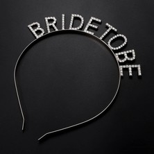 Najmaddin Gümüş Kaplama Kristal Taşlı Bride To Be Gelin Tacı 16X17 cm